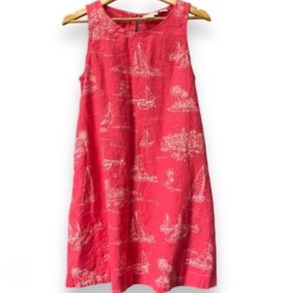 Brand New Cynthia Rowley Pink Linen Shift Dress - Picture 1 of 7